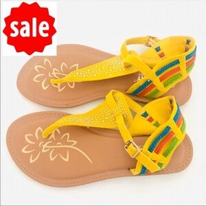 Via Pinky | Studded Thong Sandals Yellow Flats
